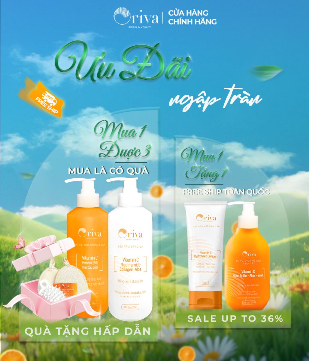 combo 4 món tắm gội xả dung dịch vệ sinh